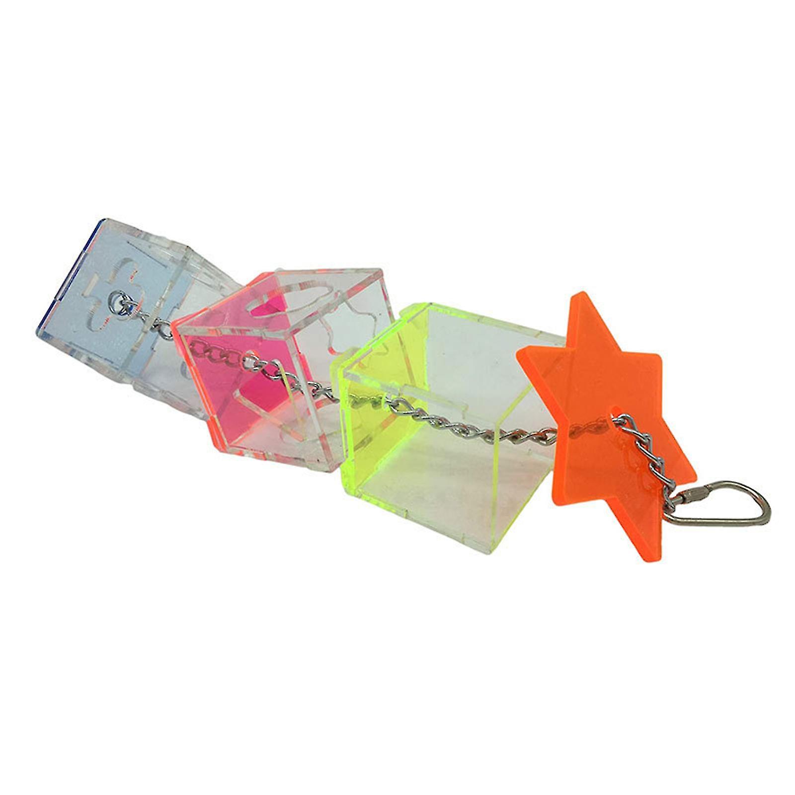 Bird Hanging Foraging Toy Seed Food Feeder 3-layer Acrylic Box Swing Toys