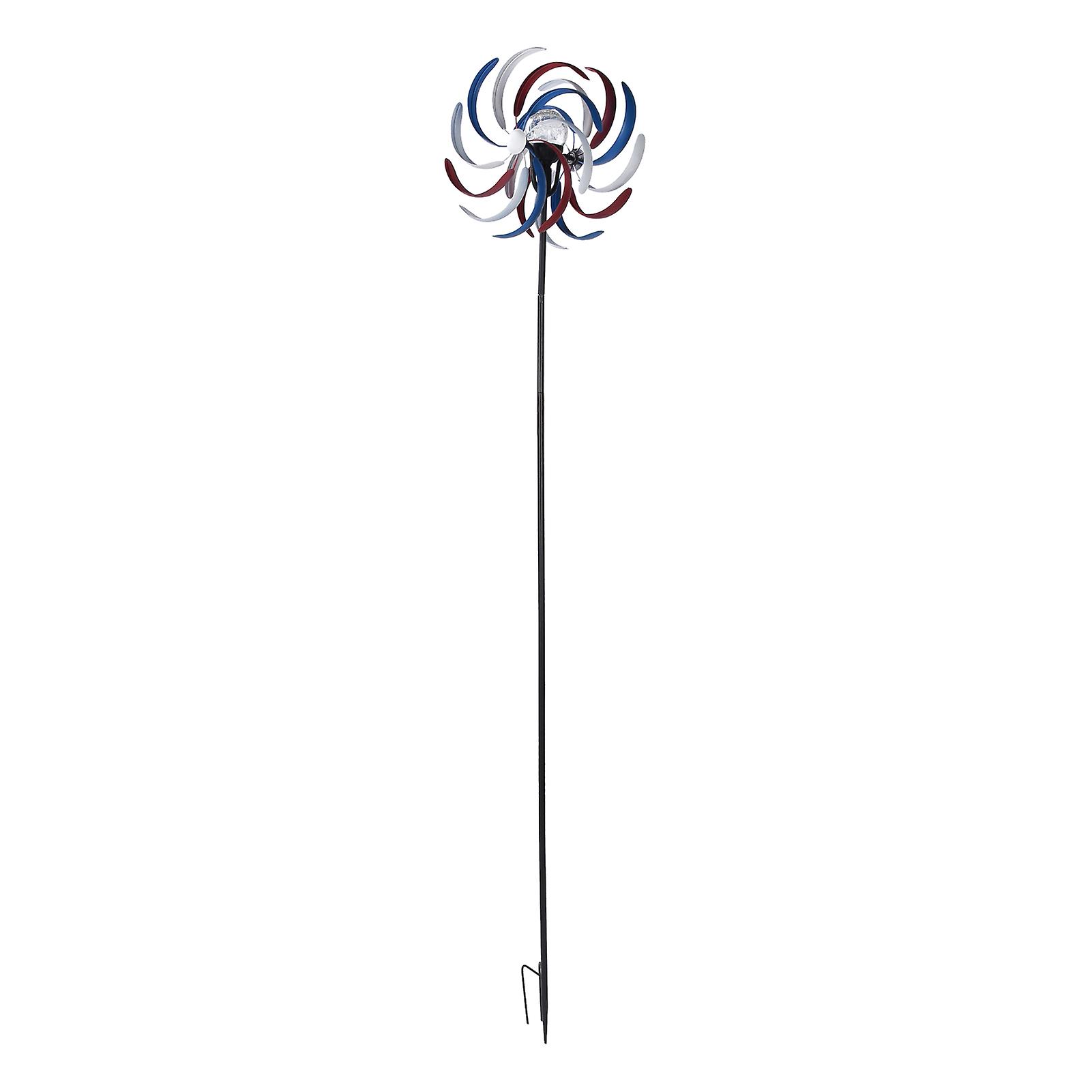 Touch Metal Windmill Spinner Outdoor Metal Wind Spinners LED Light Solar Powered Windmill for Yard Garden Lawns Decoration