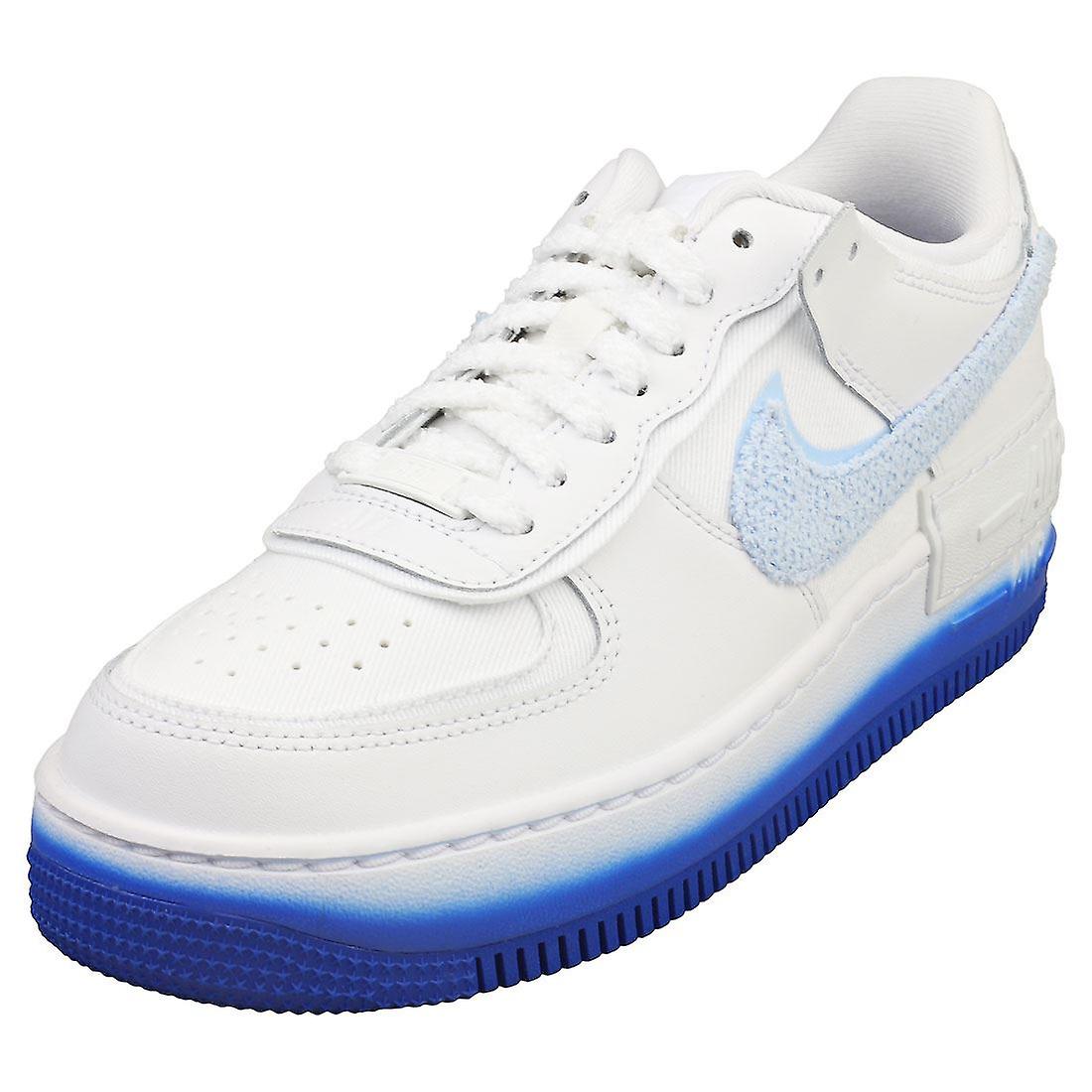 Nike Af1 Shadow Womens Fashion Trainers in White Blue