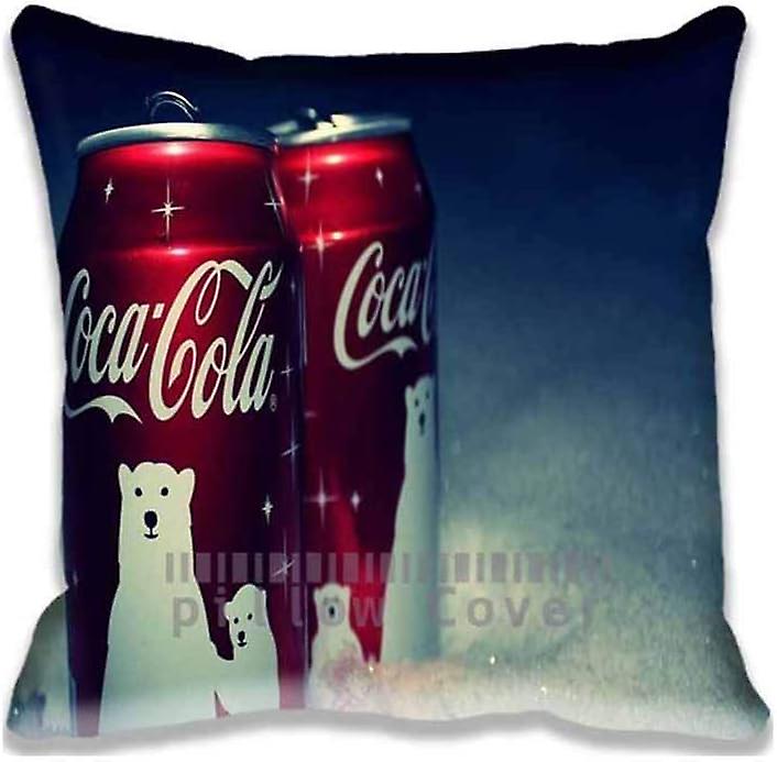 カスタムデザインコカコーラクリスマス枕カバージッパー式、標準休日枕カバークリスマスクッションカバーツインサイドプリント