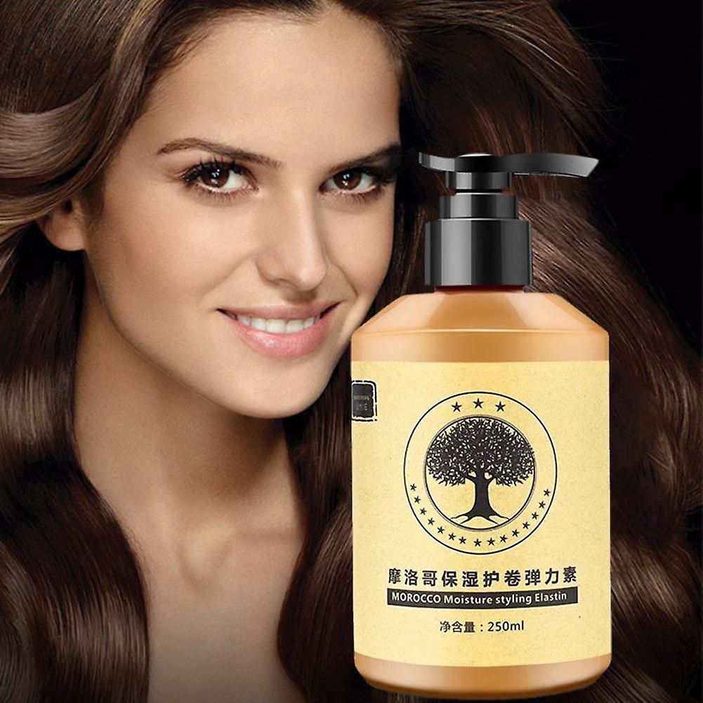Långvarig styling Marockansk volym Återfuktande Elasticitet Lockigt hår Elastin