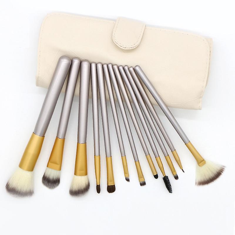 12 in 1 High-grade Beige Beauty Makeup Brushes Tools Kit