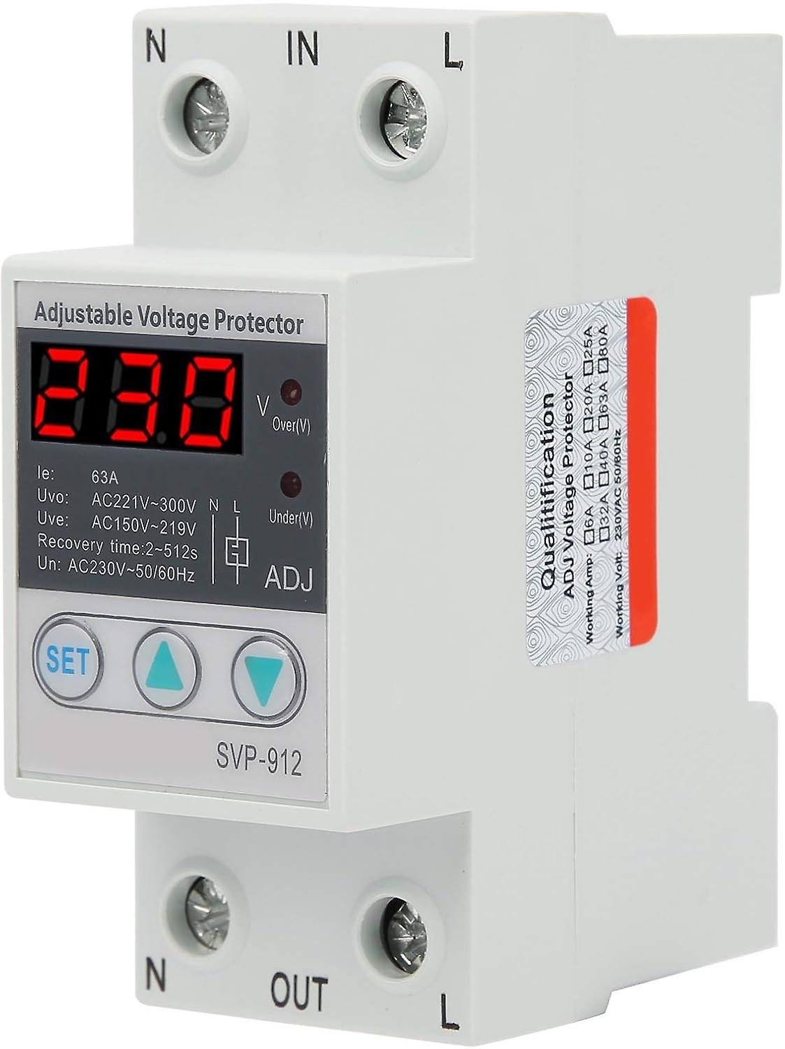 Voltage Protector Adjustable Under Over Voltage Protection, Voltage Output Stabilizer for Home Offic