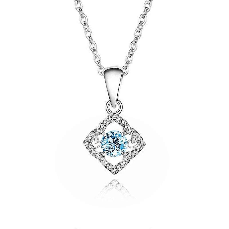 Necklace-Dancing Clover-Moissanite Glamour-RoseGold Charm