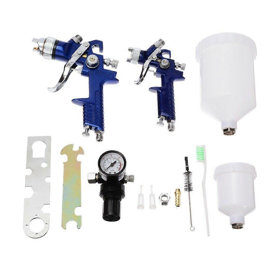 2 HVLP 1.0mm+1.4mm Air Spray Nozzle Tool Kit 30~80PSI Primer Gravity Feed Paint