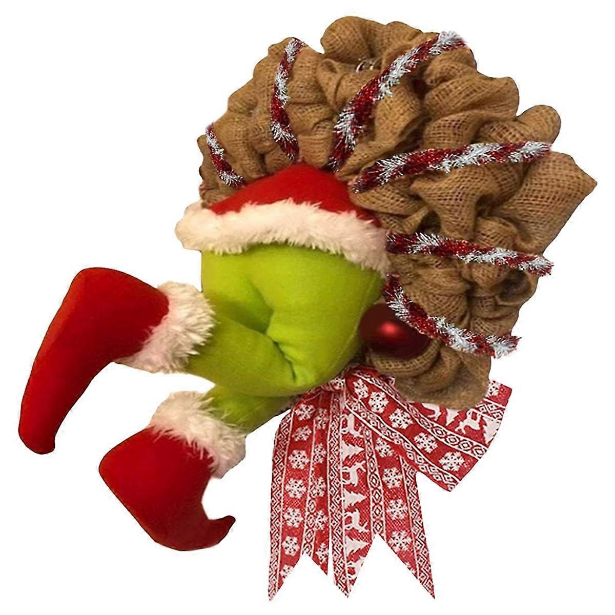 Wreath, Christmas Thief Wreath, How the Christmas Thief Stole Christmas Burlap Wreath for Front Door Decoration Wreath