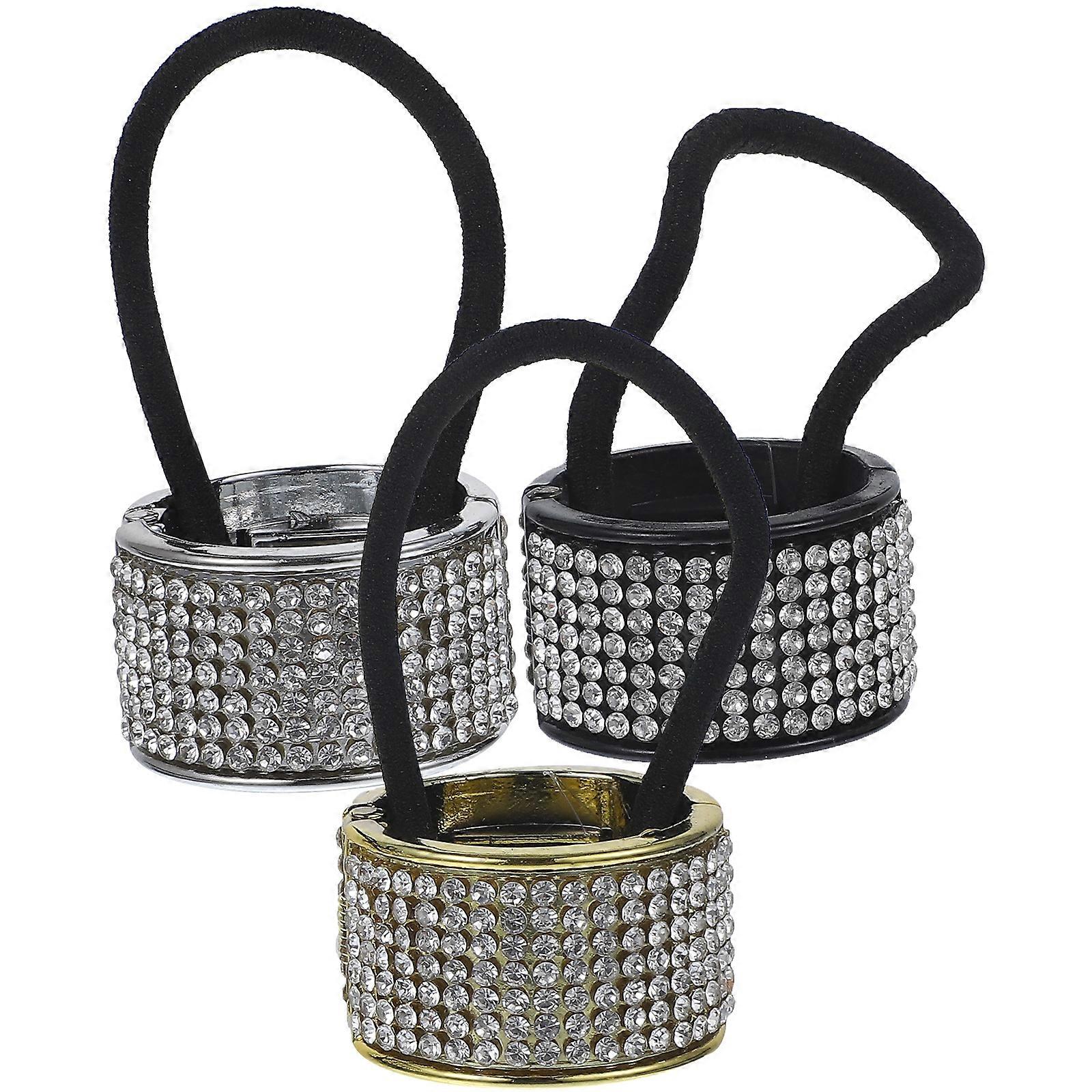 3 Pcs Enfants Chouchous Femmes Élastiques À Cheveux Manchette Queue De Cheval Titulaire Cheveux Chouchou Cravates Strass Queue De Cheval Supports Ruban Cordes À Cheveux