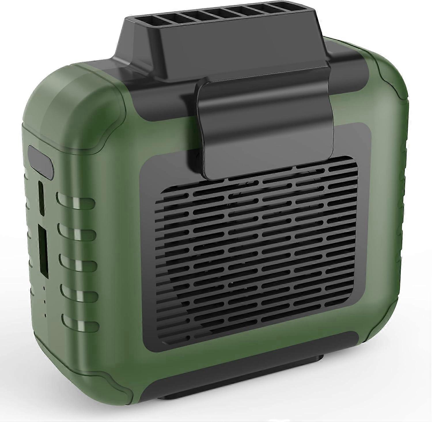 Portable Belt Clip Fan, 6000mAh Rechargeable Battery Operated Fan, 3 Powerful Speeds, Input and Output (Green)