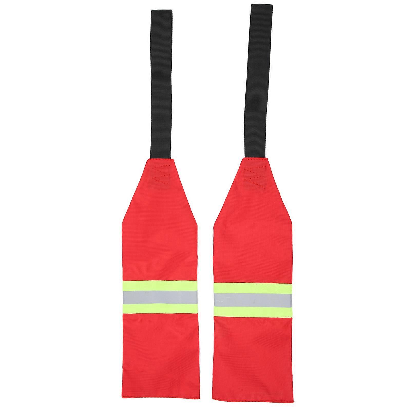 2pcs Kayak Travel Warning Flag Oxford Fabric Collapsible Kayak Warning Red Safety Flag For Kayak Canoes