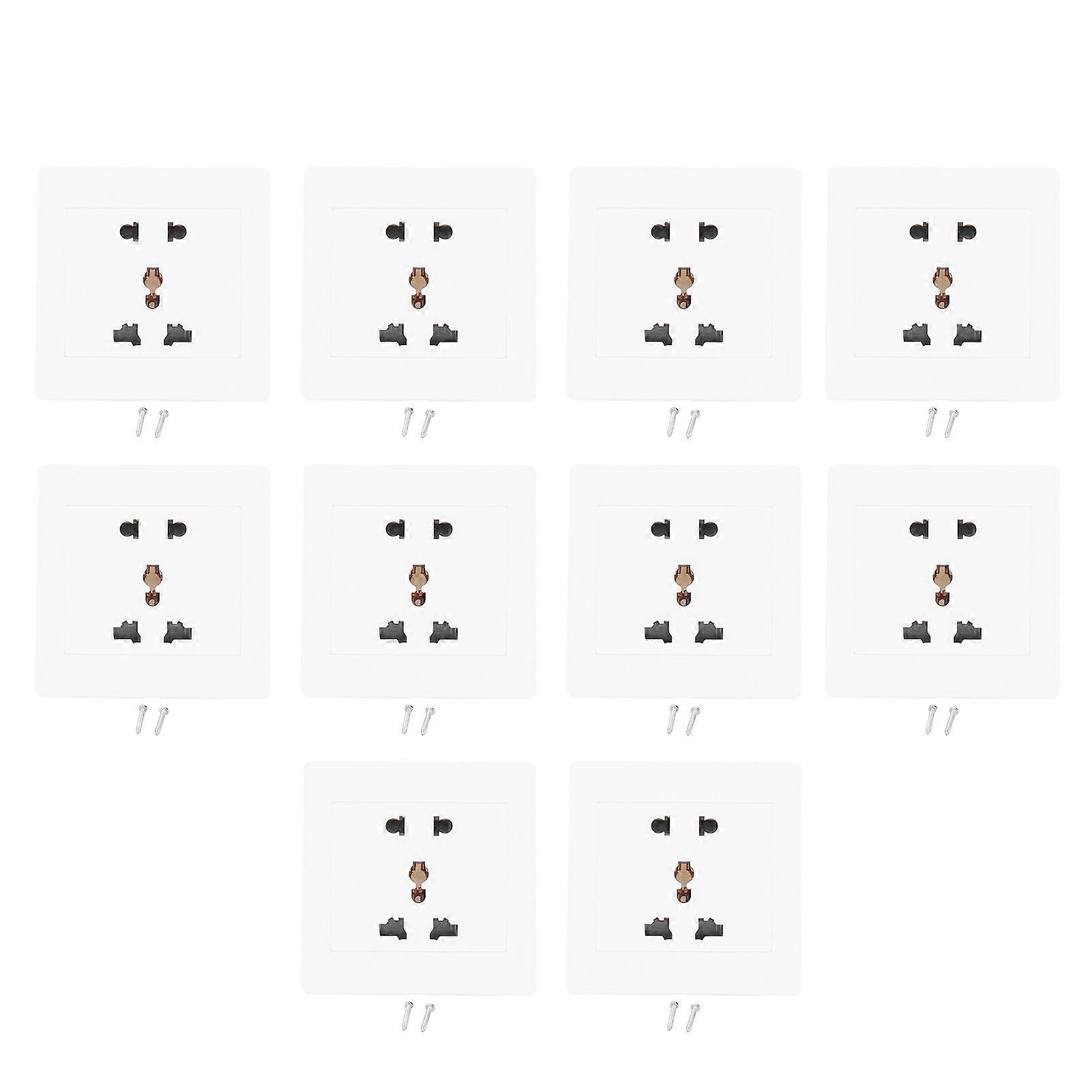 10 Sets Concealed Installation Socket Wallmounted 5hole Outlet Household Power Supplies