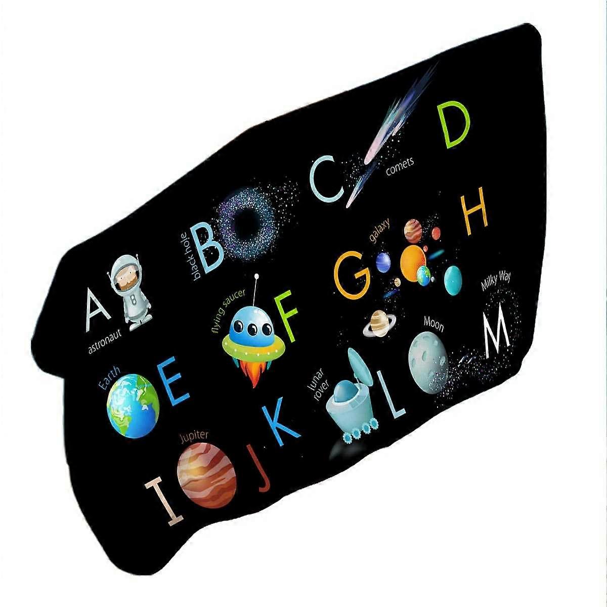 Space Themed Alphabet for Kids Microfiber Beach Towel