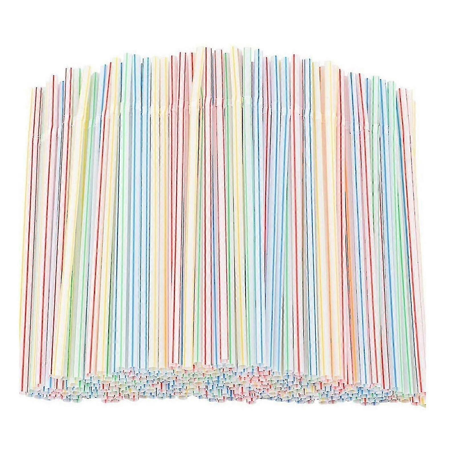 500pcs Canudos de Beber de Plástico 8 Polegadas de Comprimento Aed Listrado Bedable Szs0643