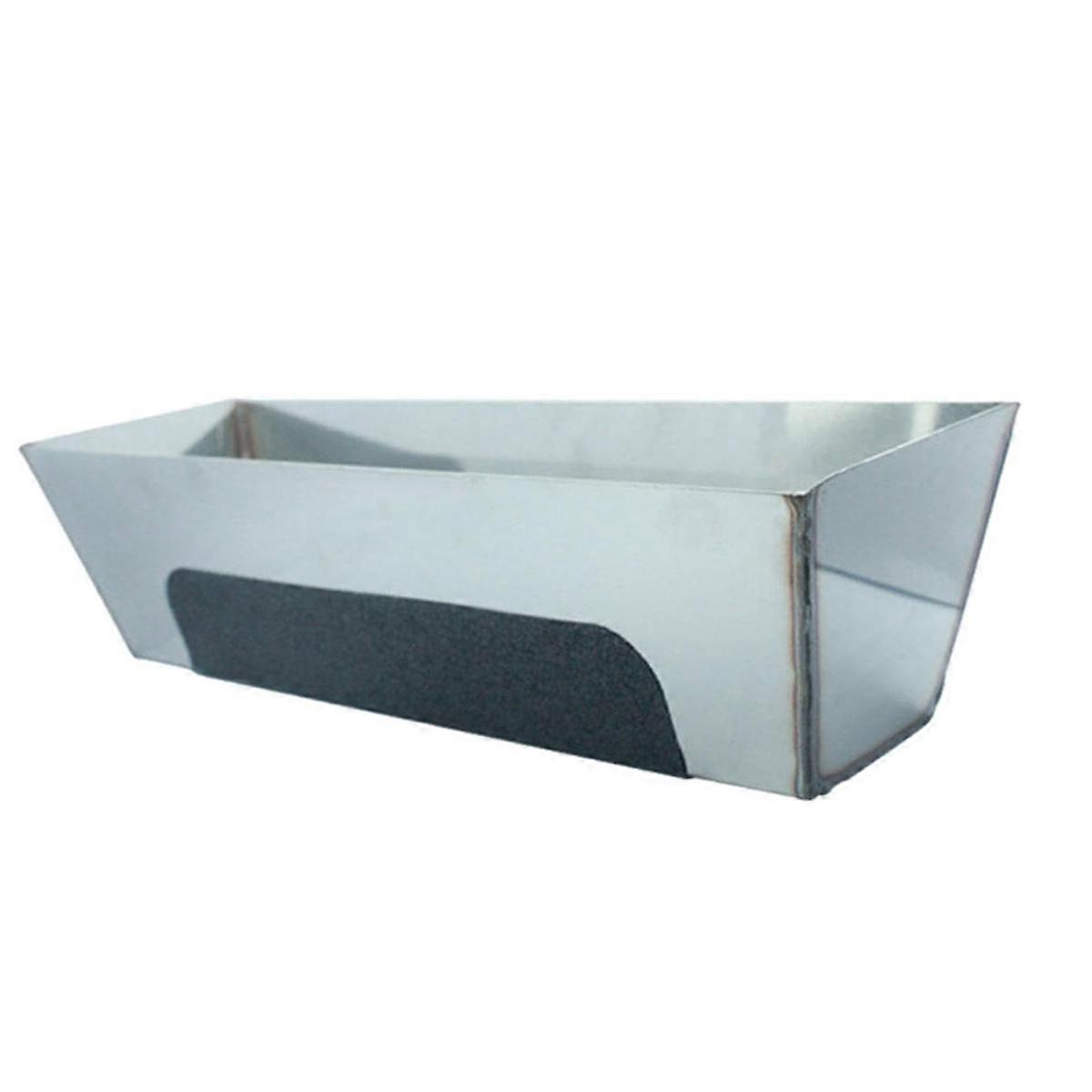 12inch Stainless Steel Mud Pan Anti Slip Sturdy Accessories Drywall Sheared Edges with Reinforced B