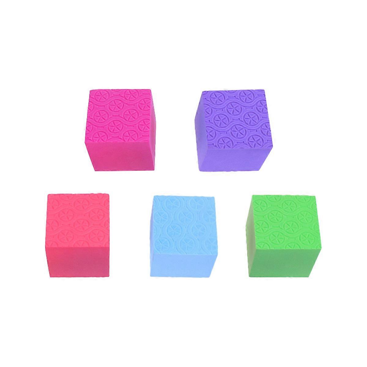 5PCS Colorful Cube Block DIY Design Model Block Sponge Block Cube Cube Training Aid Solid Geometry Studing Tools for Kids Teacher Use Size 8CM Random