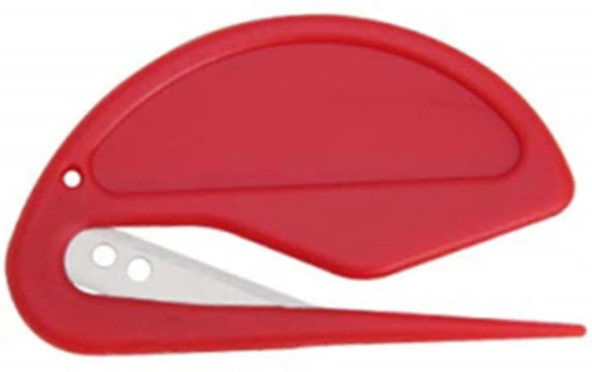 レターオープナープラスチック封筒カッターブレードは、ホームオフィス用のレター封筒と小包メールオープナー、赤10個を開きます