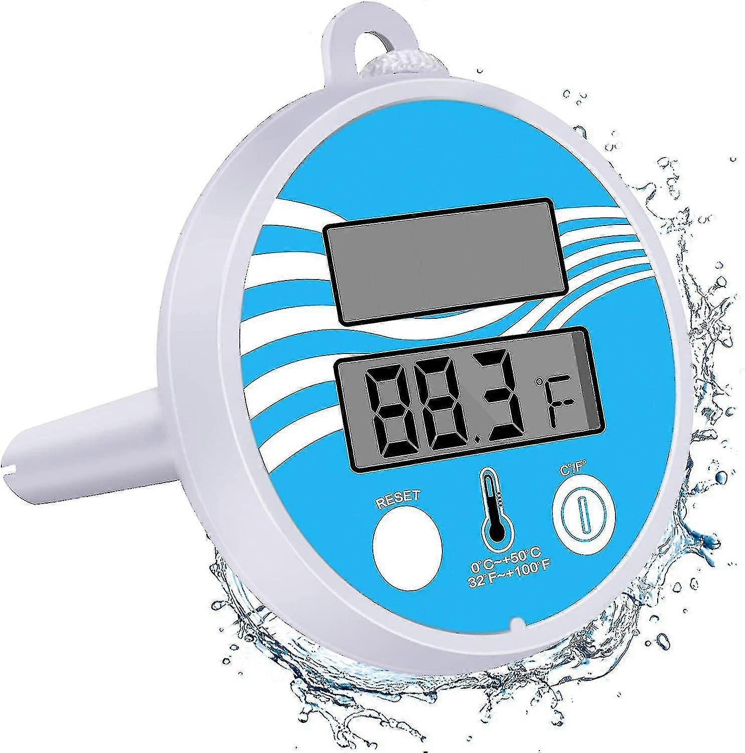 Solarbetriebenes digitales Thermometer Floating Pool Thermometer leicht zu lesen & bruchsicheres Thermometer