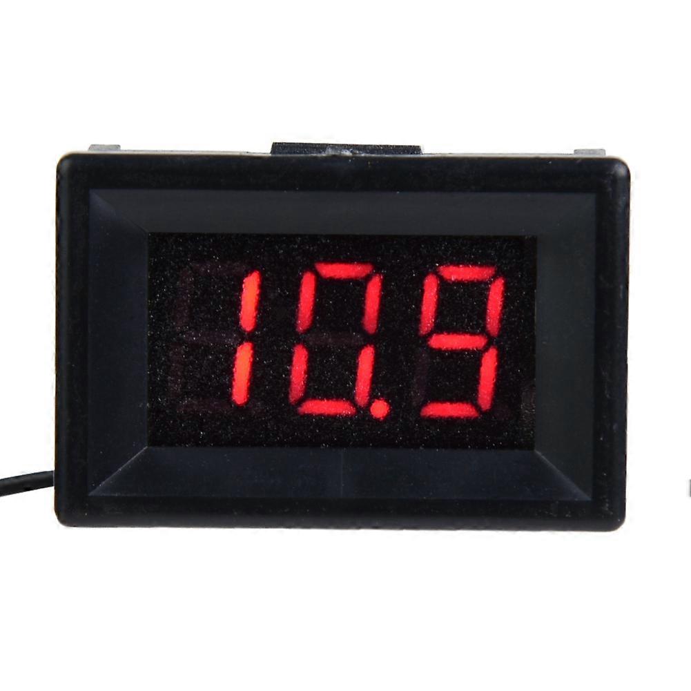 Digital Voltmeter 0.36inch Two Wire DC 2.4-30V LED Display Voltage Meter Waterproof (Red)