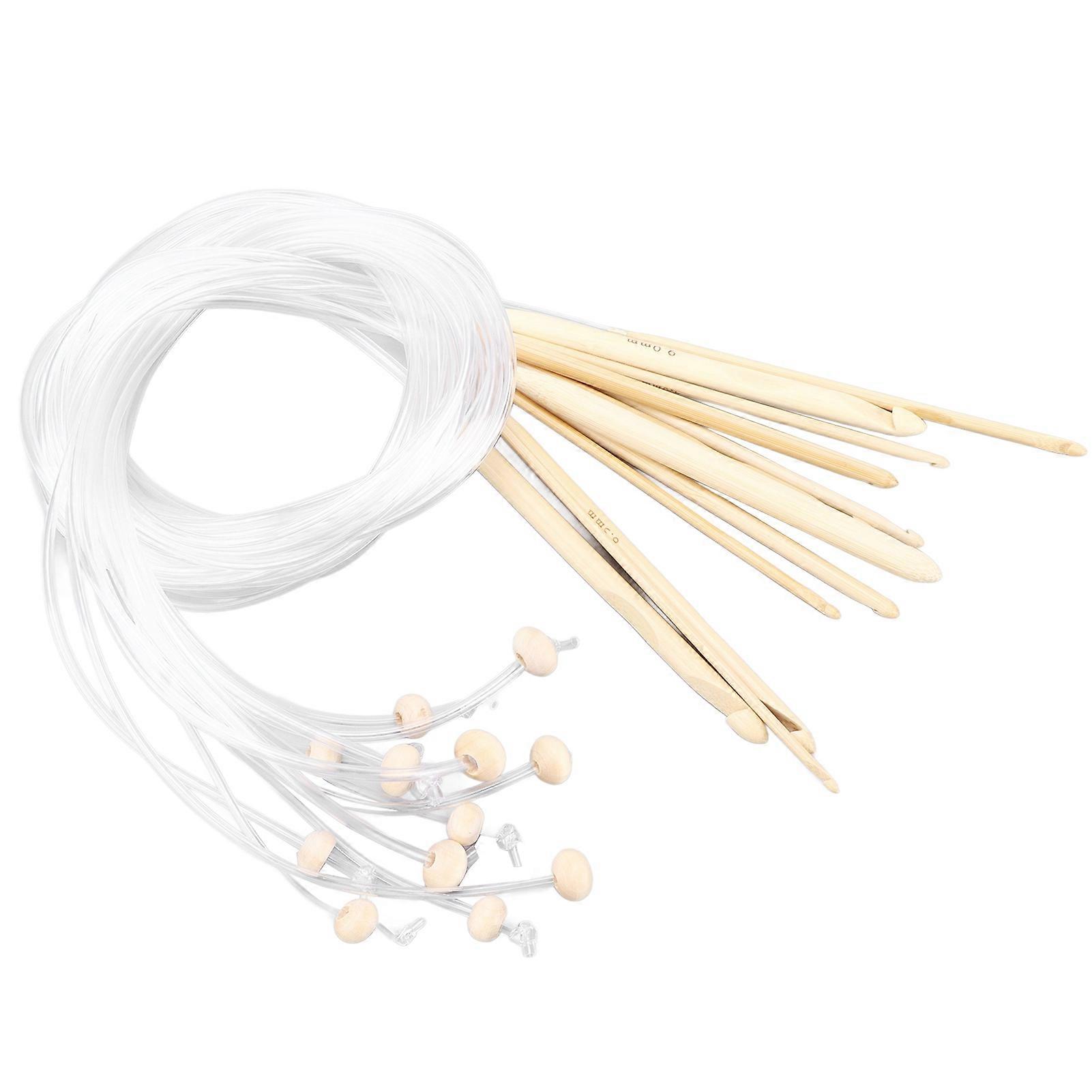 Häkelnadeln Extended Carpet Needle Weaving Tools mit Bambusperlen für Bastelliebhaber