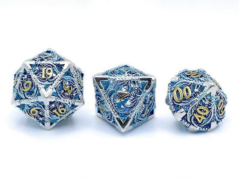 7pcs Hollow Dnd Dice Set Polyhedral Metal Dice Set For Dungeons And Dragons Role Playing Games Dice Colors Rpg D&d Dice Set