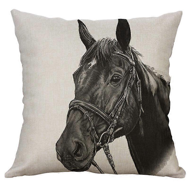 馬の印刷コットンリネンハイピローケースカバーソファウエスト家の装飾デザイン291jpjcjh