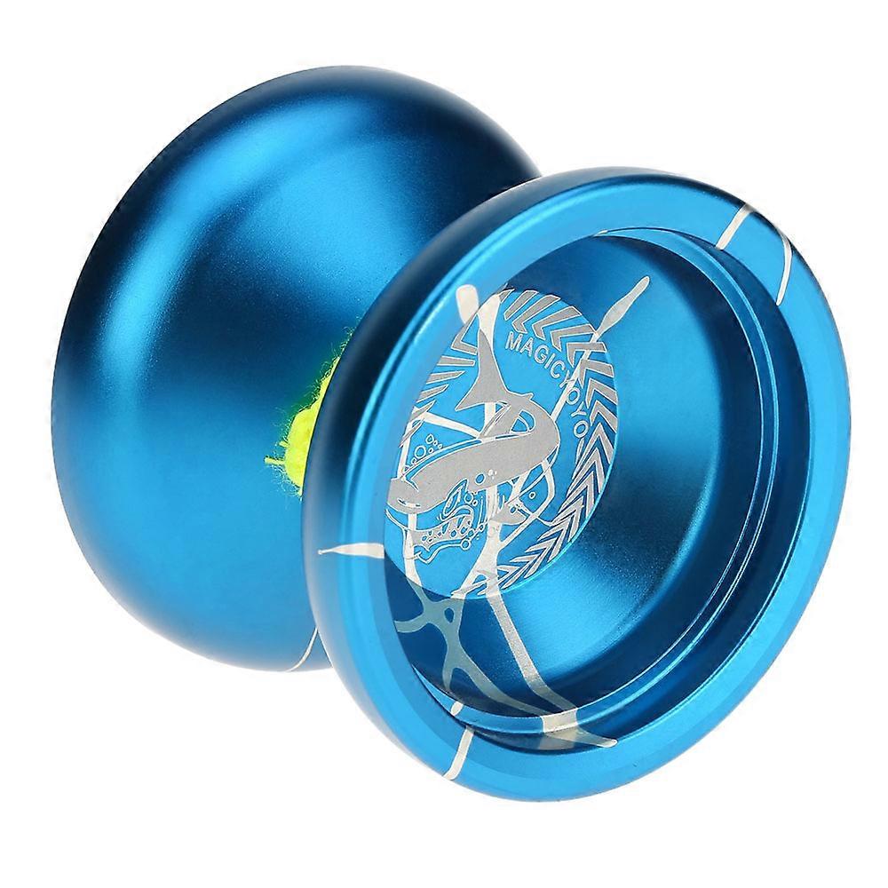 Professional Magic Yoyo N12 Aluminum Alloy Metal Yoyo 8 Ball KK Bearing with Spinning String for Kids Blue & Silver