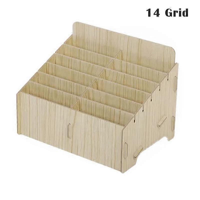 12/14/24/30/45 Grid Multi-grid Wooden Mobile Phone Storage Box Holder Creative Desktop Organizer