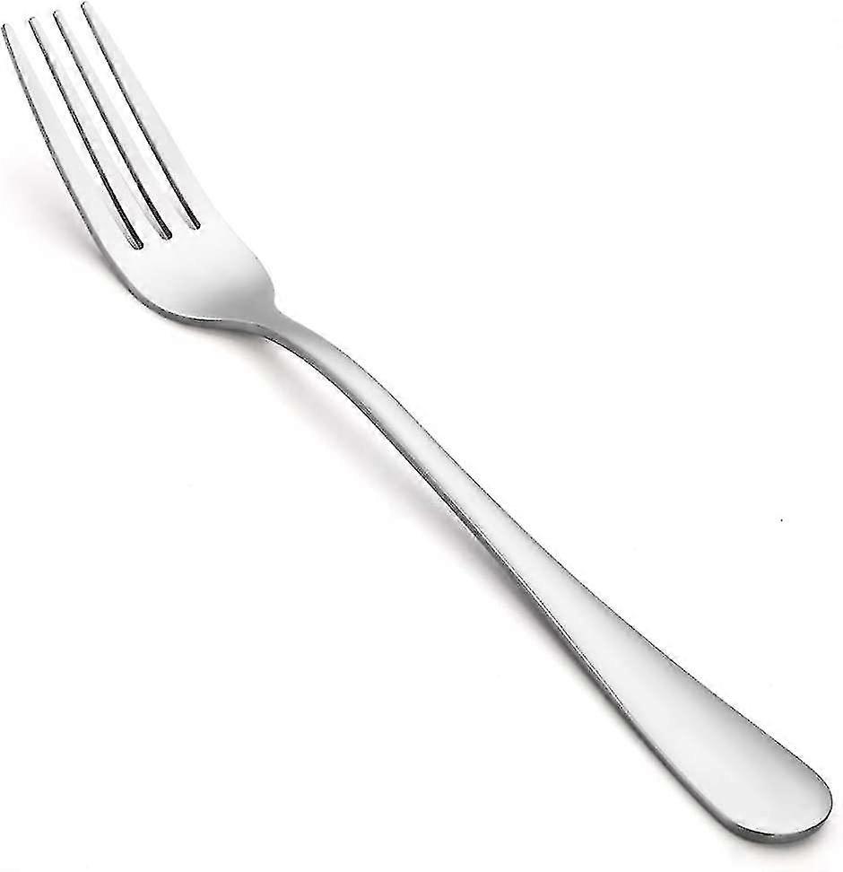 Jantar compatível com 12 peças Silverware Set menos aço sobremesa compatível com Withks, prata 8 polegadas