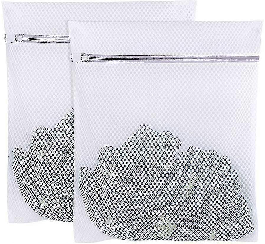 Laundry Mesh Wash Bag - Weave Fabric, Zipper Closure - White