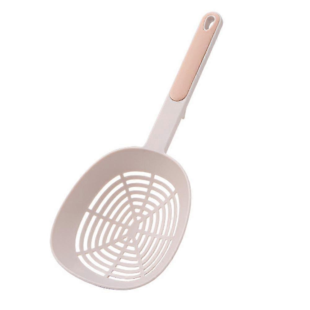 Large Colander Kitchen Noodle Scoop With Long Handle, Hook Type Drain Scoop,brown