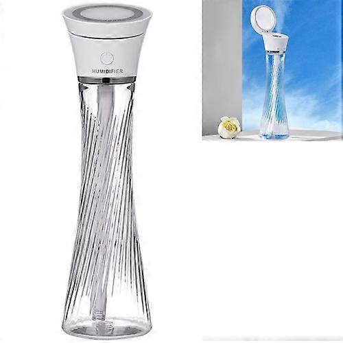 USB Car Transparent Magic Tower Small Waist Humidifier with Vanity Mirror & LED Light