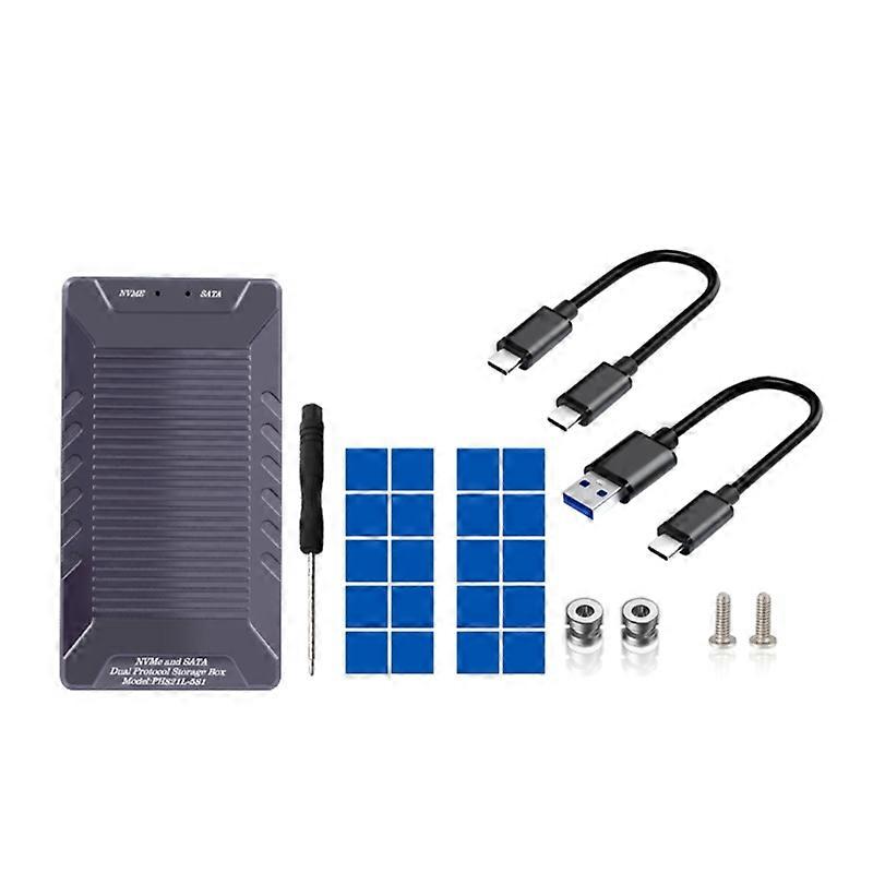 pro 2 disky M.2 NVME NGFF SSD skříň Úložné pouzdro USB3.2 10G Dva protokoly
