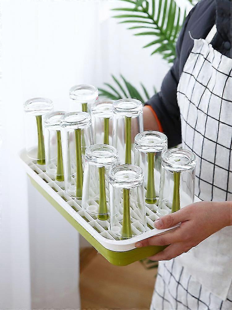 Bottle Drying Rack Stand, Plastic Square Type Utensils Drainer Cup Dryer Tray Holder