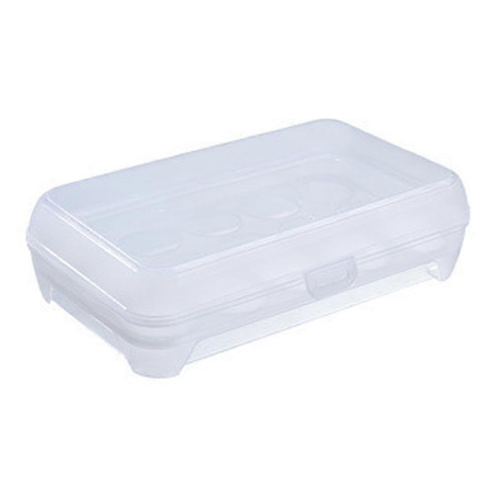 Plastic Egg Holder, Deviled Egg Tray Carrier With Lid, Portable Stackable Refrigerator Egg Containers With 15 Egg Grooves For Camping Fridge Kitchen