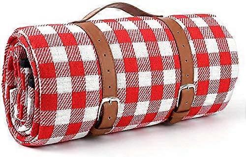 Large Picnic & Outdoor Blanket 3 Layers Water-Resistant Handy Spring Summer Checkered Picnic Blanket