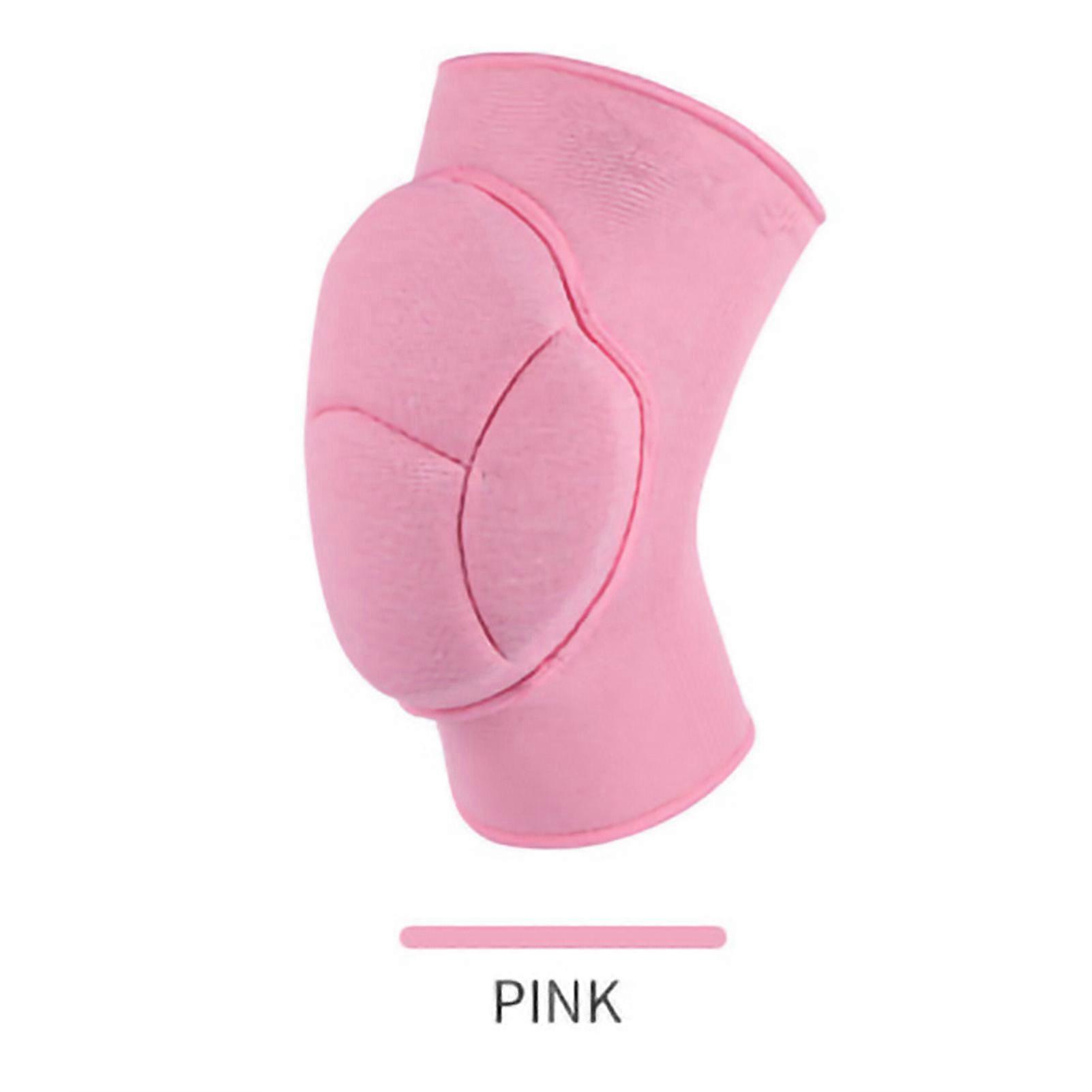 Women Sports Kneepads Nylon Sponge Elastic Soft Protection Knee Support Brace for Dance Cycling WorkoutPink M(Girth 4050cm)