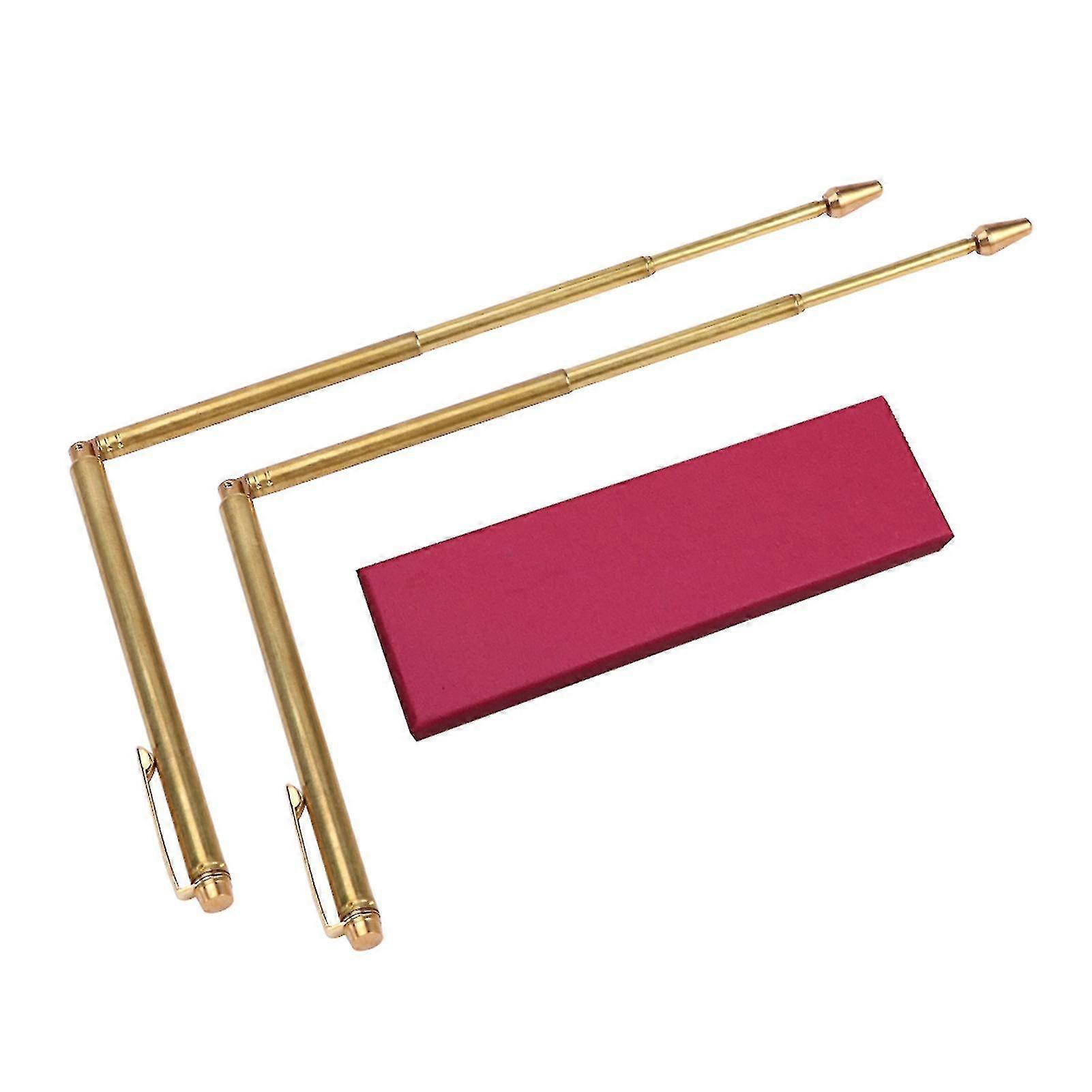 2pcs/set Dowsing Rods Water Detector Tools With Box Multifunction Durable Brass