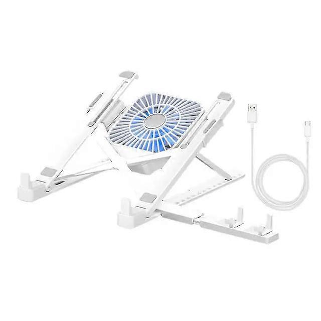 Angle Ergonomic Laptop Stand With Fan Adjustable Height Foldable Design Stability For Portable