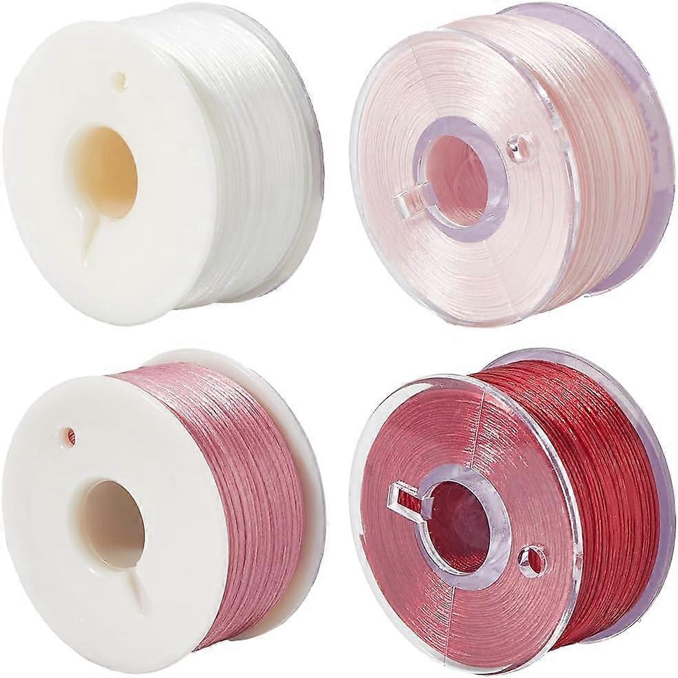 1 Box 4 Rolls 0.1mm Polyester Beading Thread Seed Bead String Thin High Gloss Knotting Cord Weaving Silky Satin Thread for Beading Bracelets Necklace