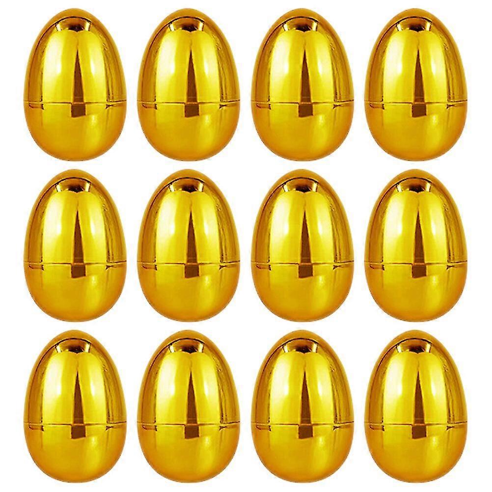 12Pcs Plastic Easter Eggs Empty Fillable DIY Easter Eggs for Easter Basket Stuffer Filler