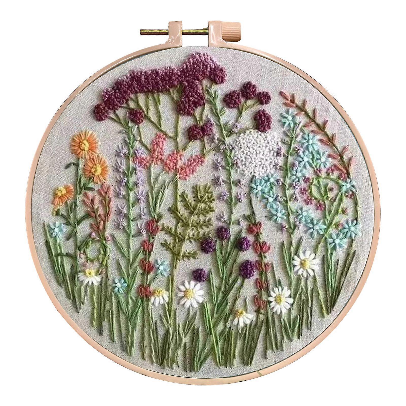 Embroidery Hoop Flower Beginner Kit Creative Flower Embroidery Kit