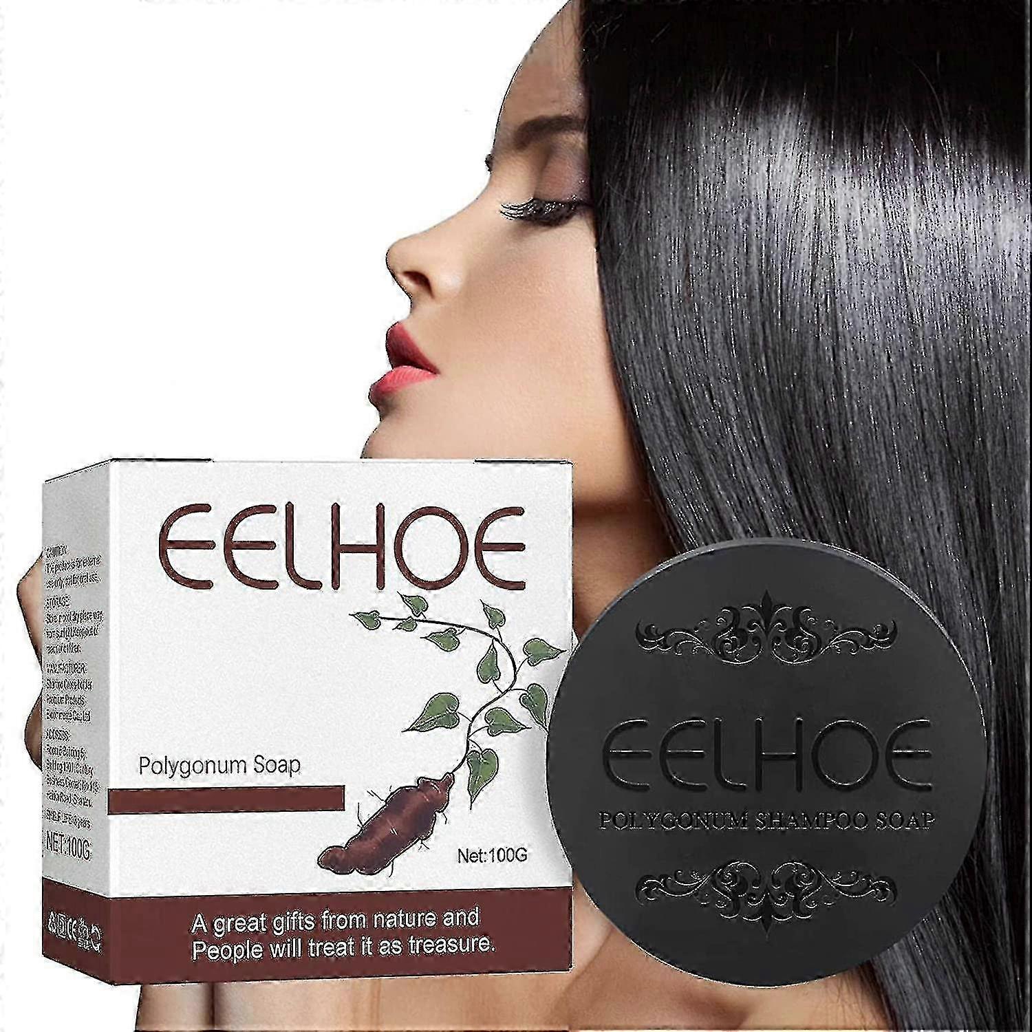 2023 New Polygonum Soap Black & Thick Hair Fallopia Multiflora Shampoo Bar Polygonum Extract Shampoo Soap Promotes