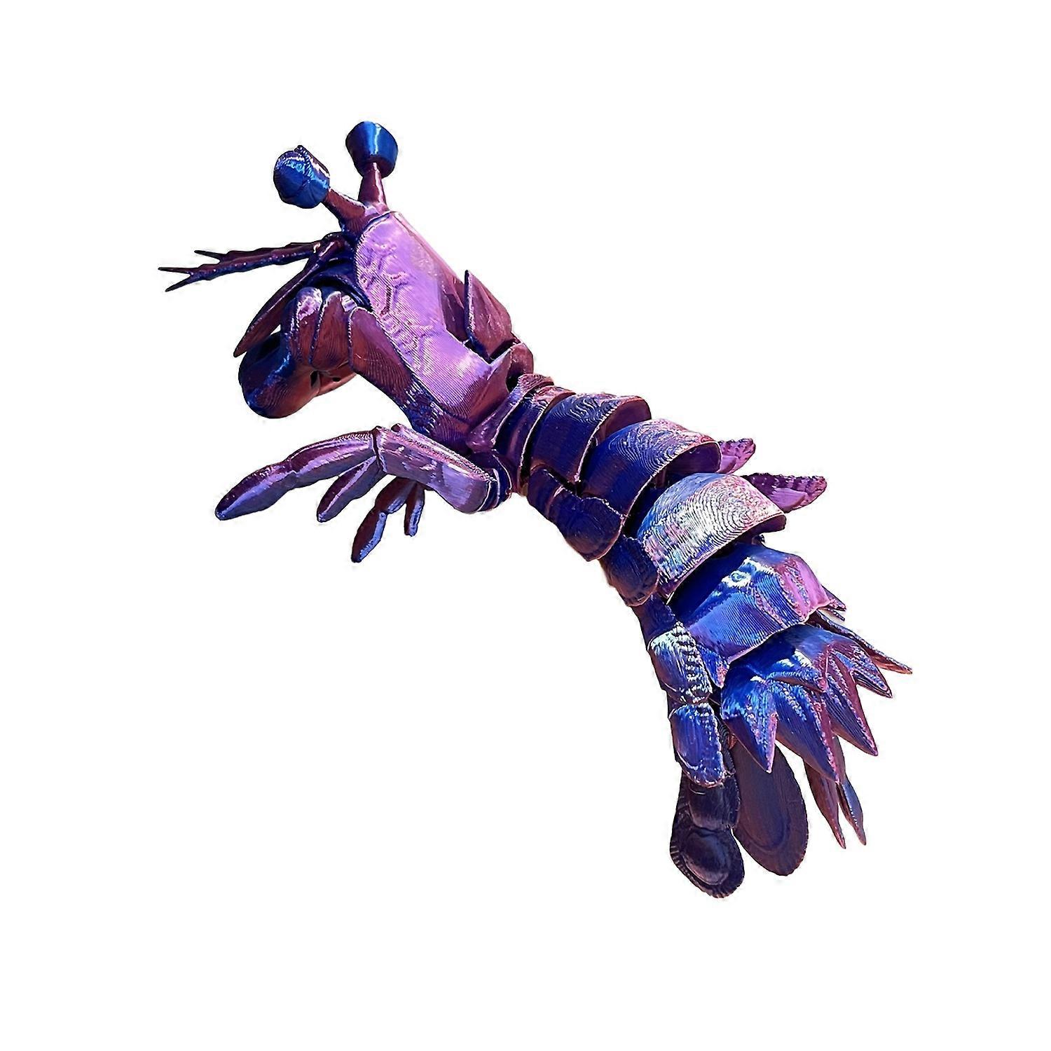 Mantis Shrimp Fidget Toy for Anxiety Relief Colorful Desktop Decor with Movable Joints And