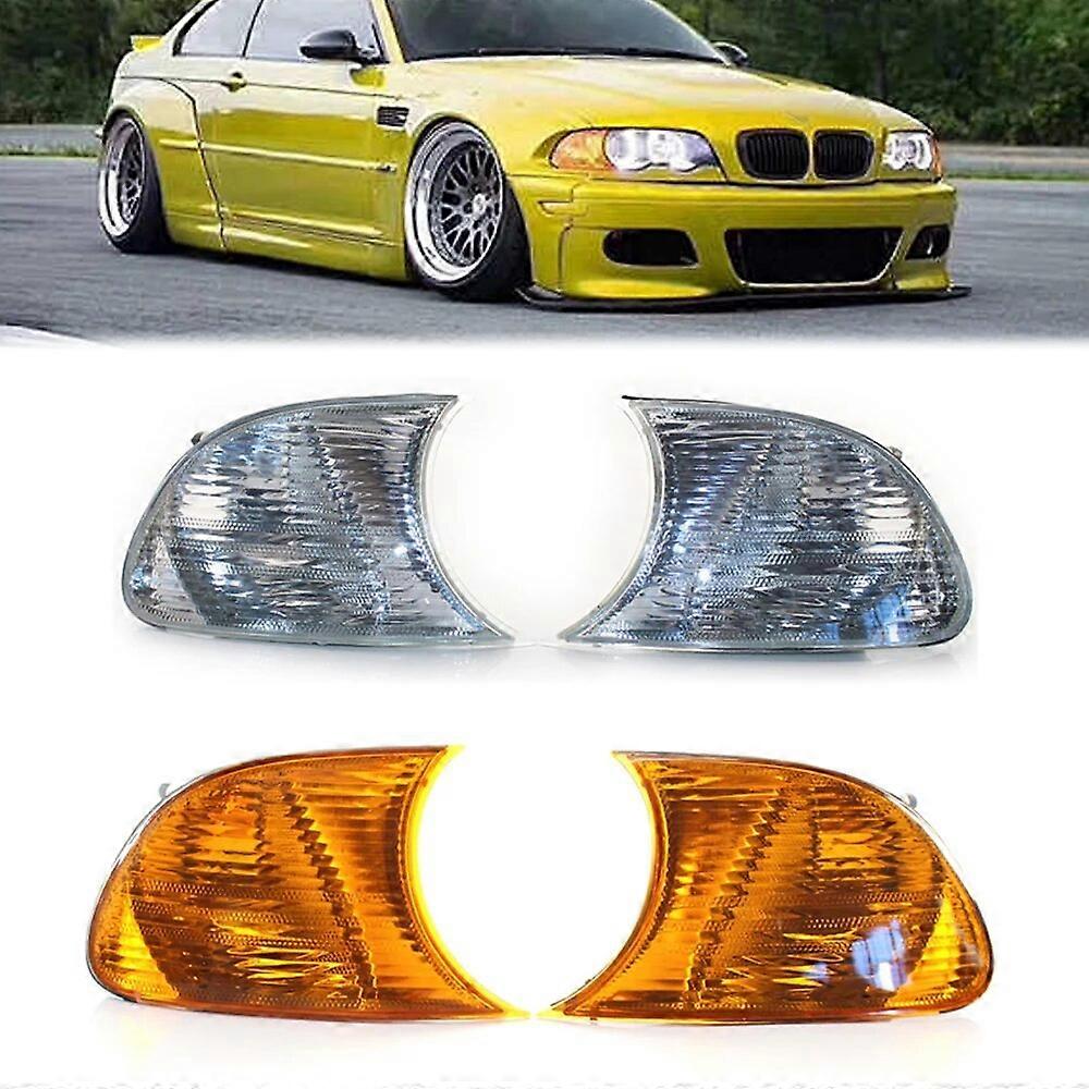 Left Right Turn Signal Blinker Side Corner Light Lamp Front Fog Light For BMW E46 2-Door 1998 - 2001 63126904299 63126904300