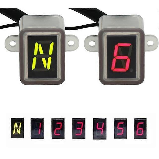 Motorcycle Speedometer Electronic for Motorcycle Dashboard 6 Speed Display Digital LED Light Neutral Gear Indicator Display
