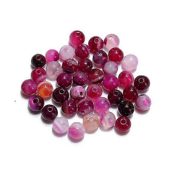 Streifen Achat Edelsteinperlen Runde Abstandshalter Lose Perlenstyle 173