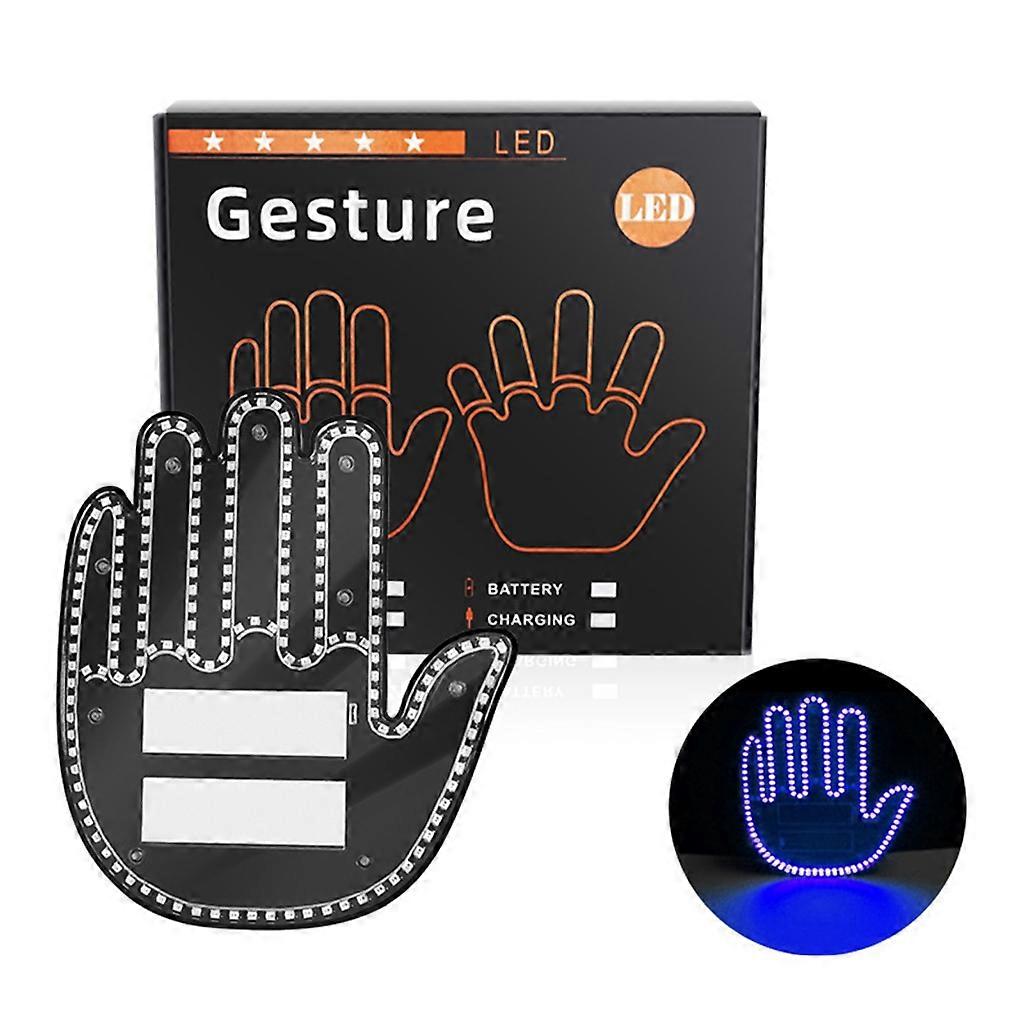 Creative Fun Gesture Light Car LED Finger Signs Light With Remote LED Gesture