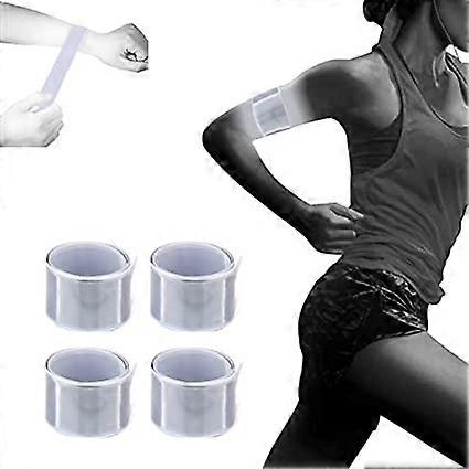 Arm, Wrist, Leg Reflective Tape 30cm Reflective Tape High Visibility Running Gear, Set of 4, High Visibility Morning Run, White