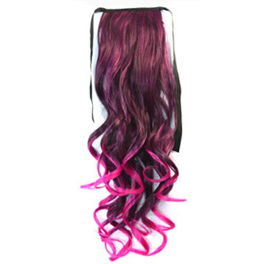 Gradient Ramp Horsetail Lace-up Curled Wig