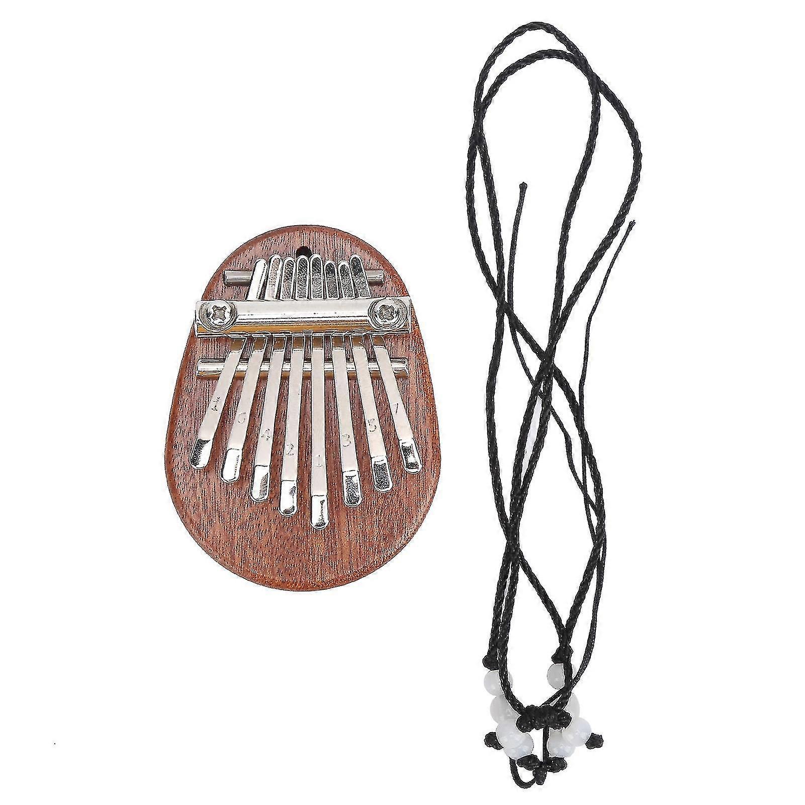 8 Tone Kalimba Thumb Piano C Key - Mini Portable Mahogany Oval Musical Instrument Toy Gift