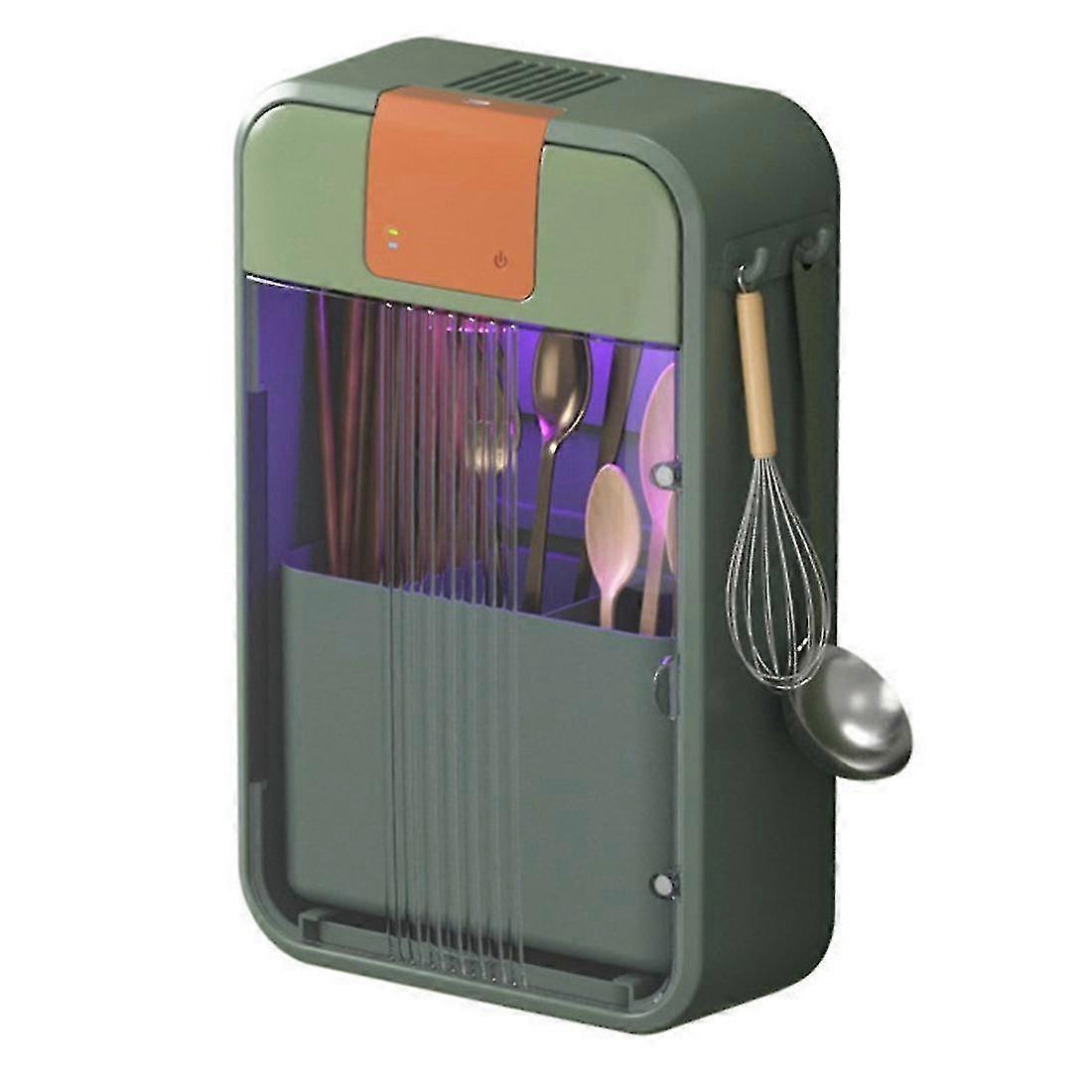 Uv Disinfection Cutlery Holder Punch-free Wall-mounted Shelf Tableware Disinfection Drying A